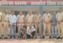 पिस्टल से फायर करने वाले बदमाशों को आलोट पुलिस ने दबौचा…